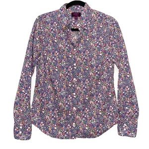 J Crew Liberty Art Fabrics Floral Button Up Top Womens Size 6